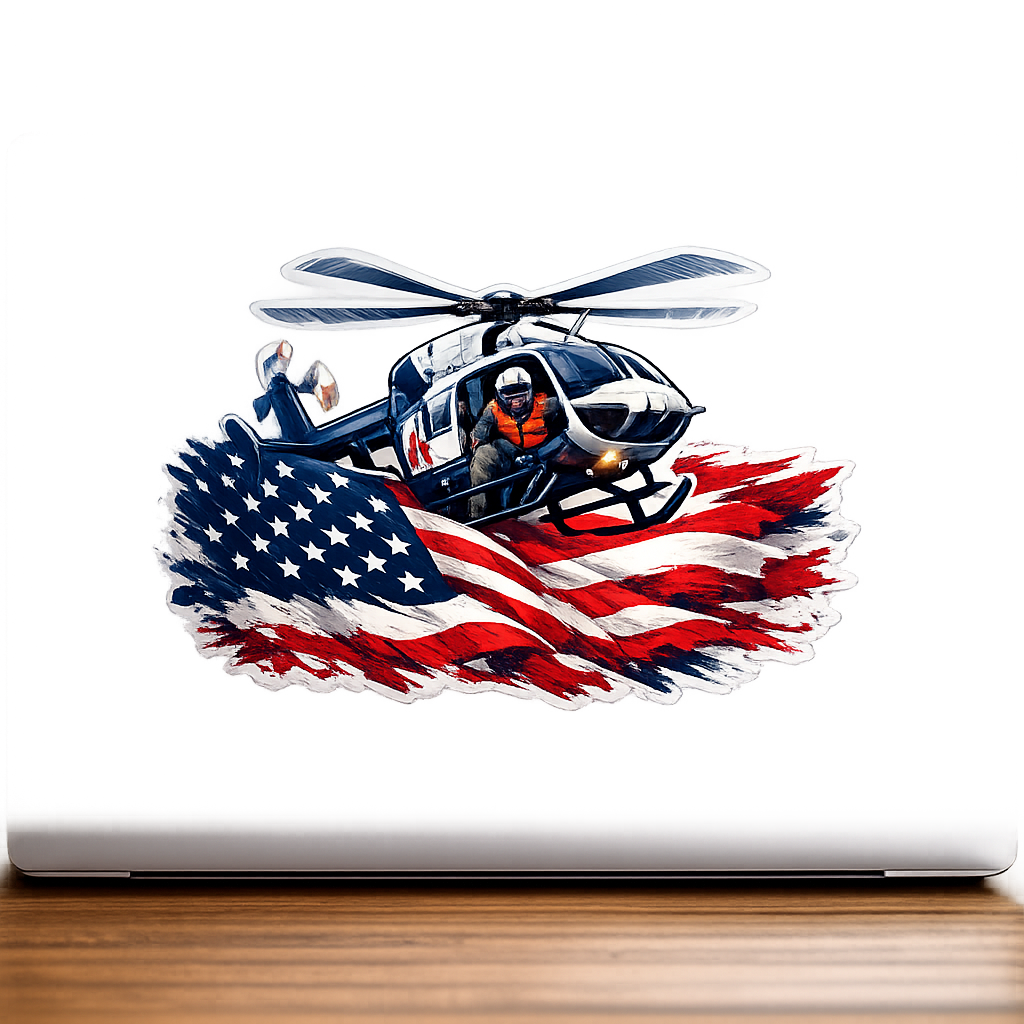 US United States Medical Helicopter Sticker Decal Vinyl Laptop Car Window Bumper AUTO Water Bottle Helmets Waterproof