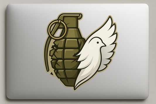 US Grenade Dove Sticker Decal Vinyl Laptop Car Window Bumper AUTO Bottle Water Bottle Helmets Waterproof