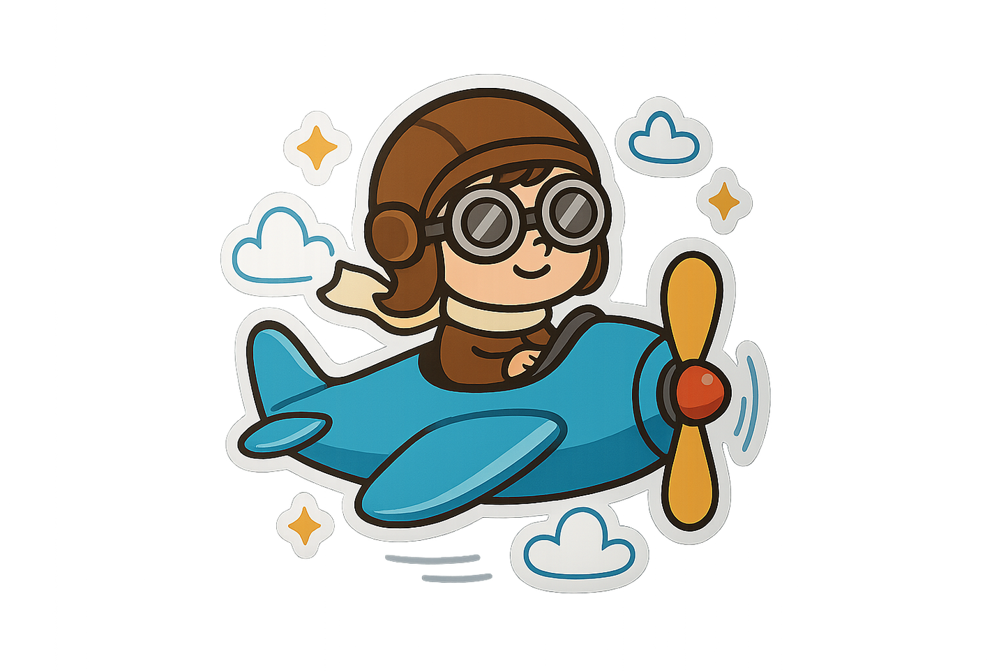 Future Pilot Sticker Decal Vinyl Laptop Car Window Bumper AUTO Water Bottle Helmets Waterproof Airplane Clouds