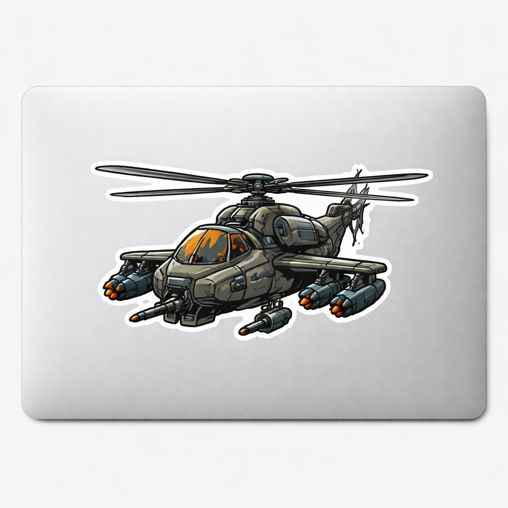 US Gunship Sticker Decal Vinyl Laptop Car Window Bumper AUTO Water Bottle Helmets Waterproof Helicopter Military