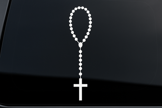 Rosary Beads Sticker Decal Vinyl Laptop Car Window Bumper AUTO Water Bottle Helmets Waterproof Blue Religious