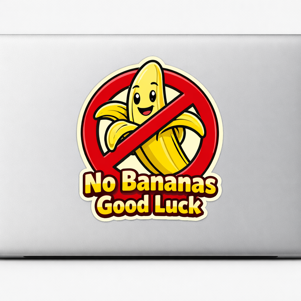USA United States No Bananas Sticker Decal Vinyl Laptop Car Window Bumper AUTO Water Bottle Helmets Waterproof