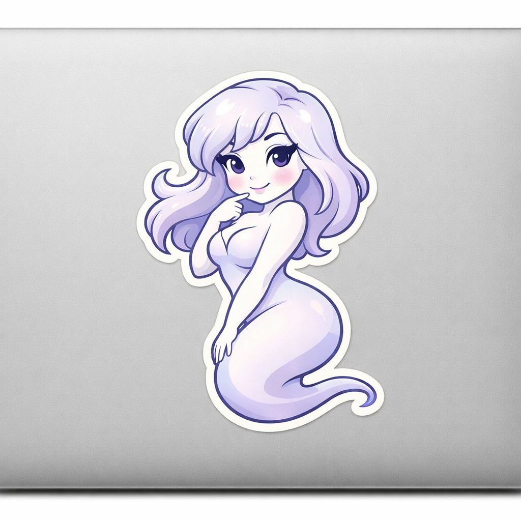 Flirty Ghost Girl Sticker Decal Vinyl Laptop Car Window Bumper AUTO Water Bottle Helmets Waterproof