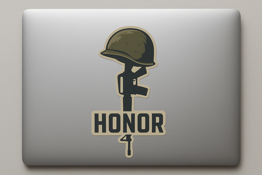 Soldier Helmet Rifle Sticker Decal Vinyl Laptop Car Window Bumper AUTO Water Bottle Helmets Waterproof Honor Military