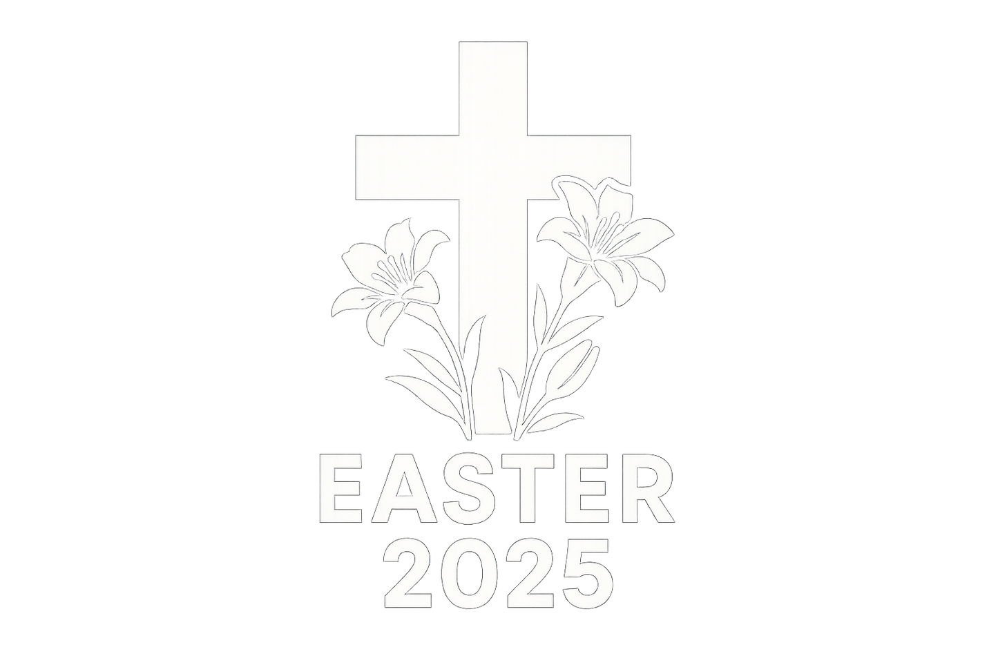 Easter 2025 Cross Lilies Sticker Decal Vinyl Laptop Car Window Bumper AUTO Bottle Water Bottle Helmets Waterproof