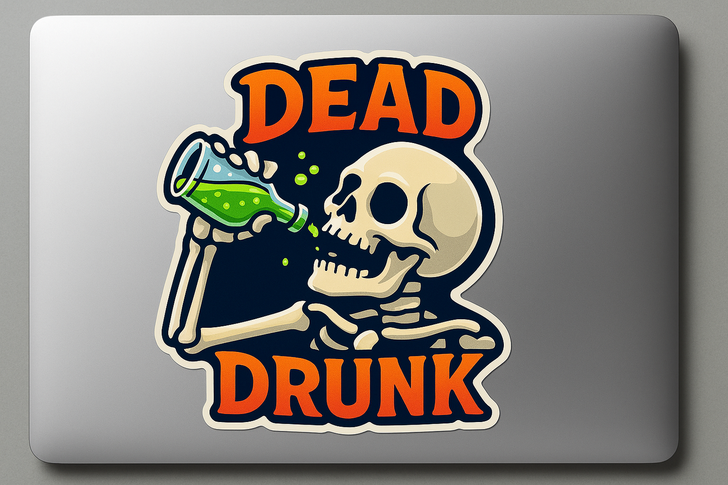 Skeleton Drinking Sticker Decal Vinyl Laptop Car Window Bumper AUTO Water Bottle Helmets Waterproof