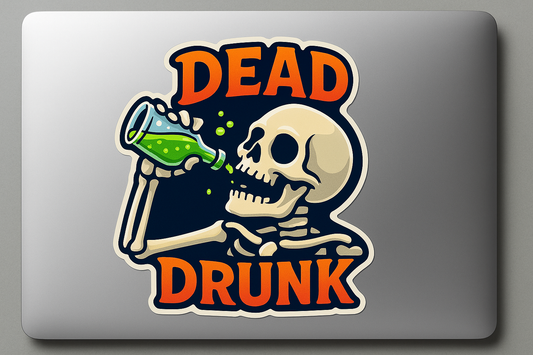 Skeleton Drinking Sticker Decal Vinyl Laptop Car Window Bumper AUTO Water Bottle Helmets Waterproof