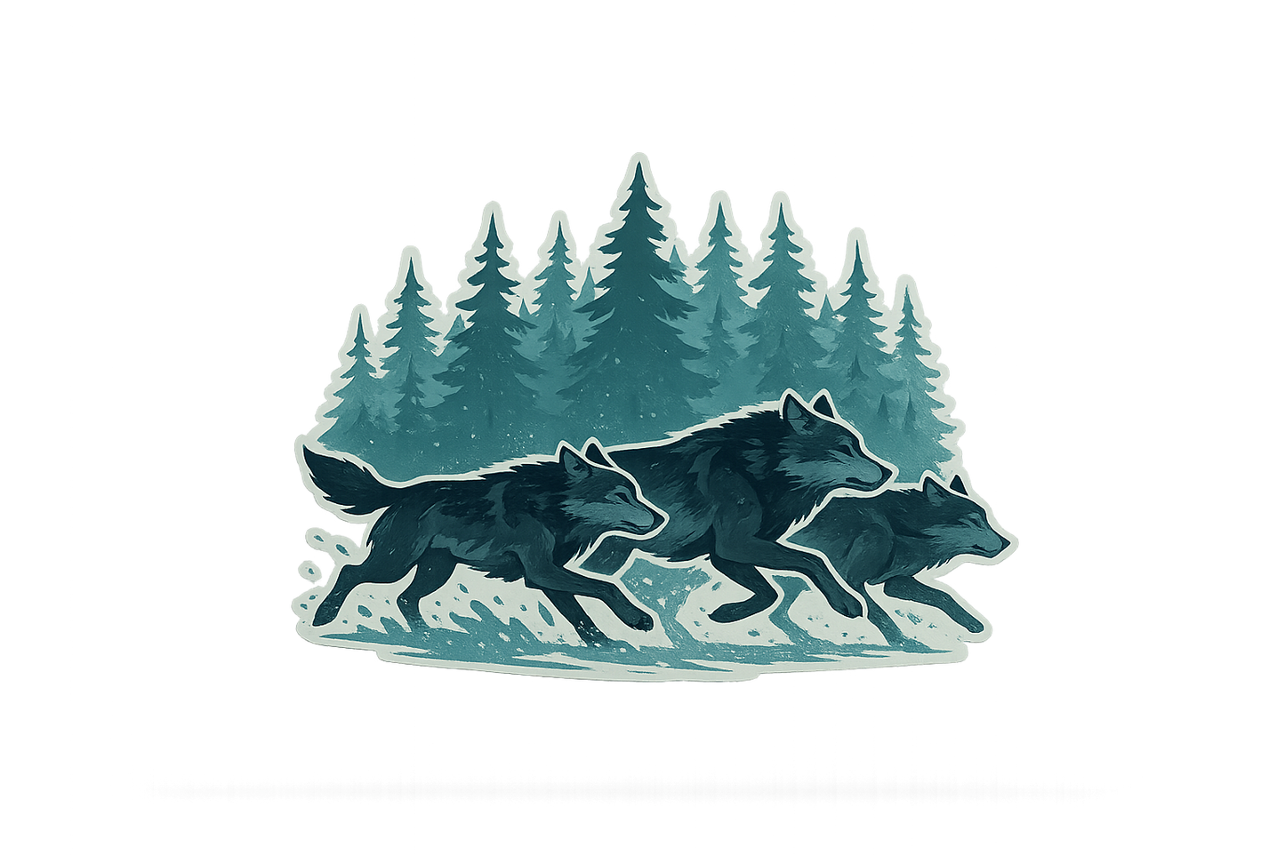 Wolf Pack Sticker Decal Vinyl Laptop Car Window Bumper AUTO Water Bottle Helmets Waterproof Forest Wildlife