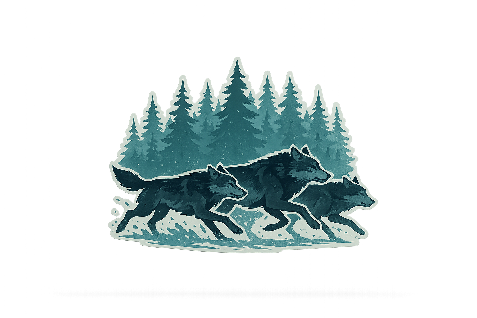 Wolf Pack Sticker Decal Vinyl Laptop Car Window Bumper AUTO Water Bottle Helmets Waterproof Forest Wildlife