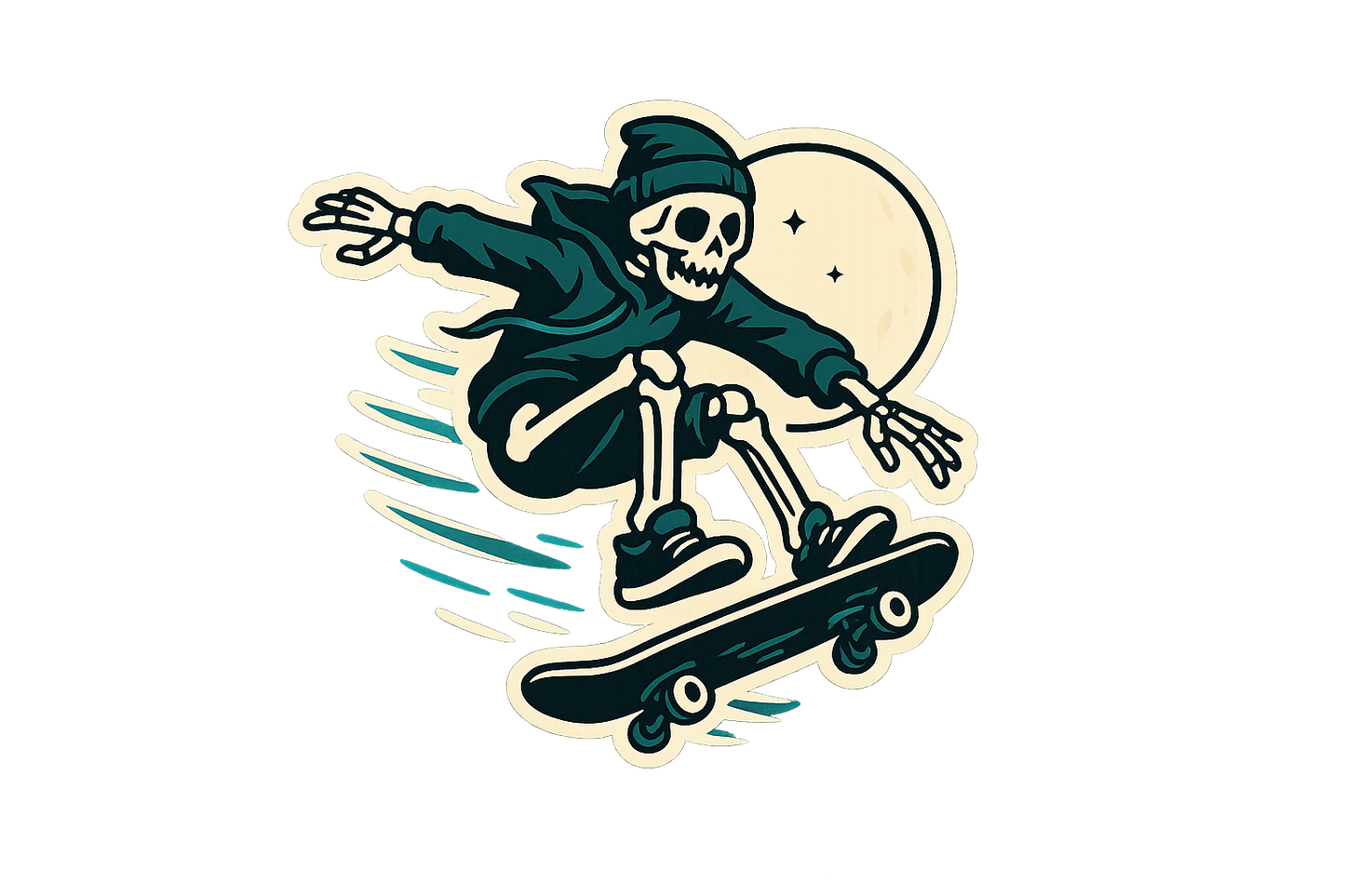 Skeleton Skateboard Sticker Decal Vinyl Laptop Car Window Bumper AUTO Water Bottle Helmets Waterproof