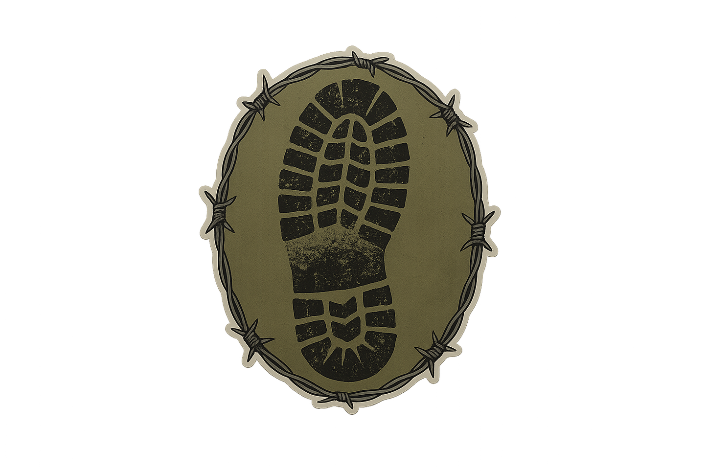 Soldier Boots Sticker Decal Vinyl Laptop Car Window Bumper AUTO Water Bottle Helmets Waterproof Military Barbed Wire