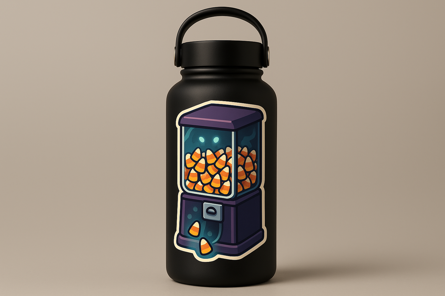 Sticker Decal Vinyl Laptop Car Window Bumper AUTO Bottle Water Bottle Helmets Waterproof Haunted Candy Corn Vending Machine