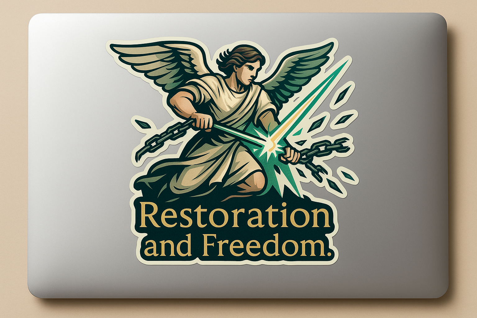 Archangel Raphael Sticker Decal Vinyl Laptop Car Window Bumper AUTO Water Bottle Helmets Waterproof Religious Art