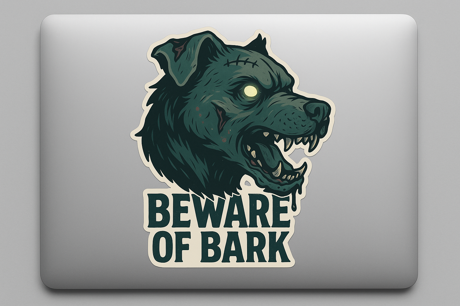 Zombie Dog Sticker Decal Vinyl Laptop Car Window Bumper AUTO Bottle Water Bottle Helmets Waterproof Glow Eyes