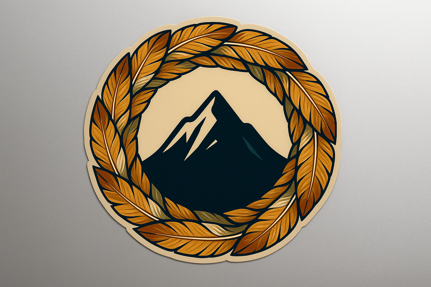 Eagle Feather Wreath Mountain Silhouette Sticker Decal Vinyl Laptop Car Window Bumper AUTO Water Bottle Helmets Waterproof