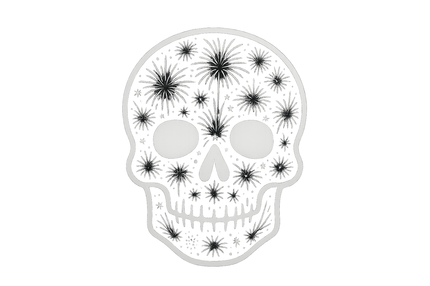 Skull Fireworks Sticker Decal Vinyl Laptop Car Window Bumper AUTO Water Bottle Helmets Waterproof Display Night Sky