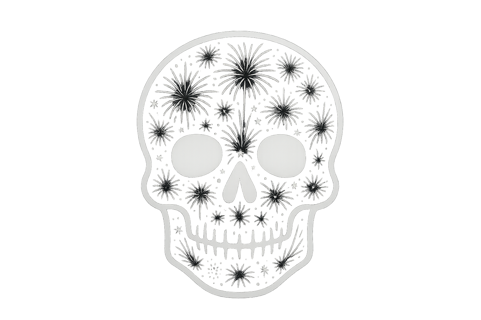 Skull Fireworks Sticker Decal Vinyl Laptop Car Window Bumper AUTO Water Bottle Helmets Waterproof Display Night Sky