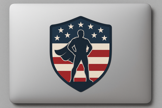 USA United States Shield Sticker Decal Vinyl Laptop Car Window Bumper AUTO Water Bottle Helmets Waterproof Hero Inside