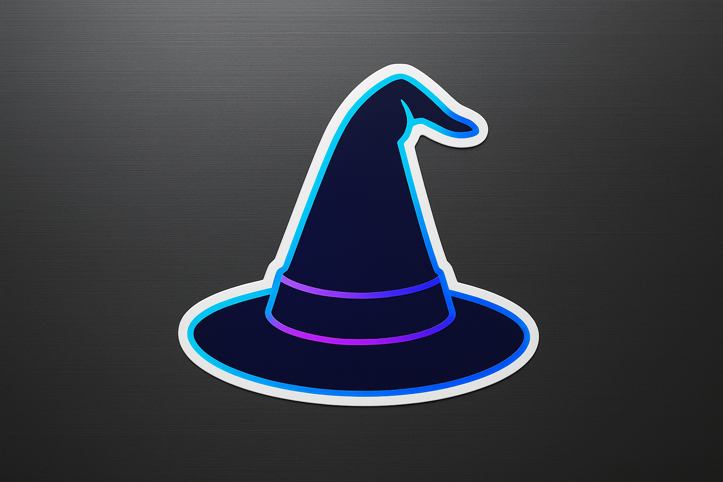 Witch's Hat Sticker Decal Vinyl Laptop Car Window Bumper AUTO Water Bottle Helmets Waterproof Neon Outline