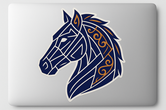 Tribal Horse Head Sticker Decal Vinyl Laptop Car Window Bumper AUTO Water Bottle Helmets Waterproof Geometric Lines