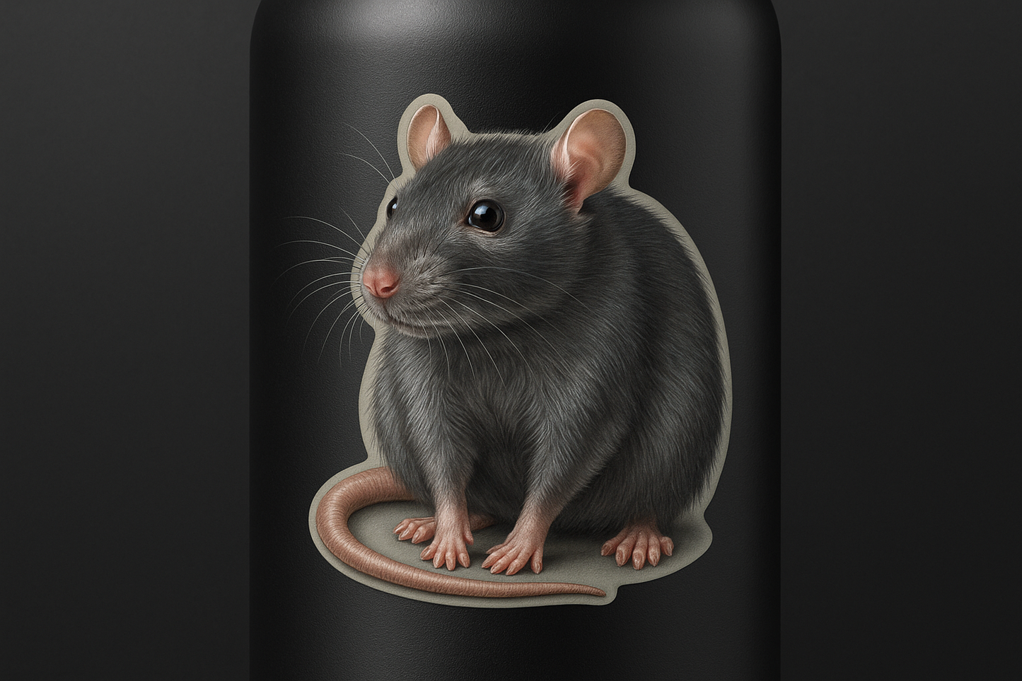 Realistic Gray Rat Sticker Decal Vinyl Laptop Car Window Bumper AUTO Water Bottle Helmets Waterproof