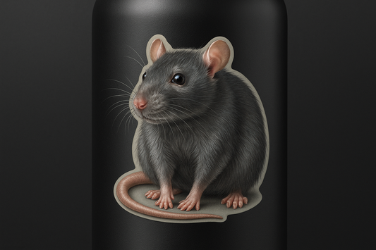 Realistic Gray Rat Sticker Decal Vinyl Laptop Car Window Bumper AUTO Water Bottle Helmets Waterproof