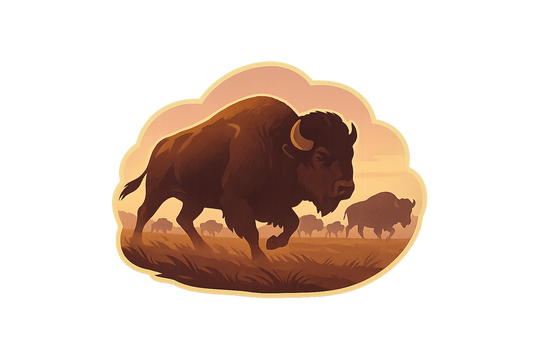 Buffalo Herd Sticker Decal Vinyl Laptop Car Window Bumper AUTO Water Bottle Helmets Waterproof Plains