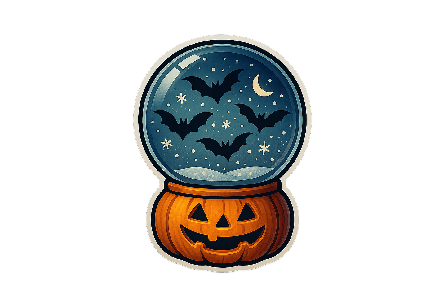 Pumpkin Snow Globe Sticker Decal Vinyl Laptop Car Window Bumper AUTO Water Bottle Helmets Waterproof Halloween