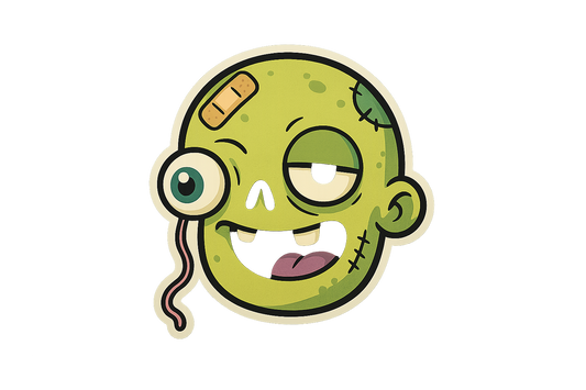 Cartoon Zombie Sticker Decal Vinyl Laptop Car Window Bumper AUTO Water Bottle Helmets Waterproof Regular Style