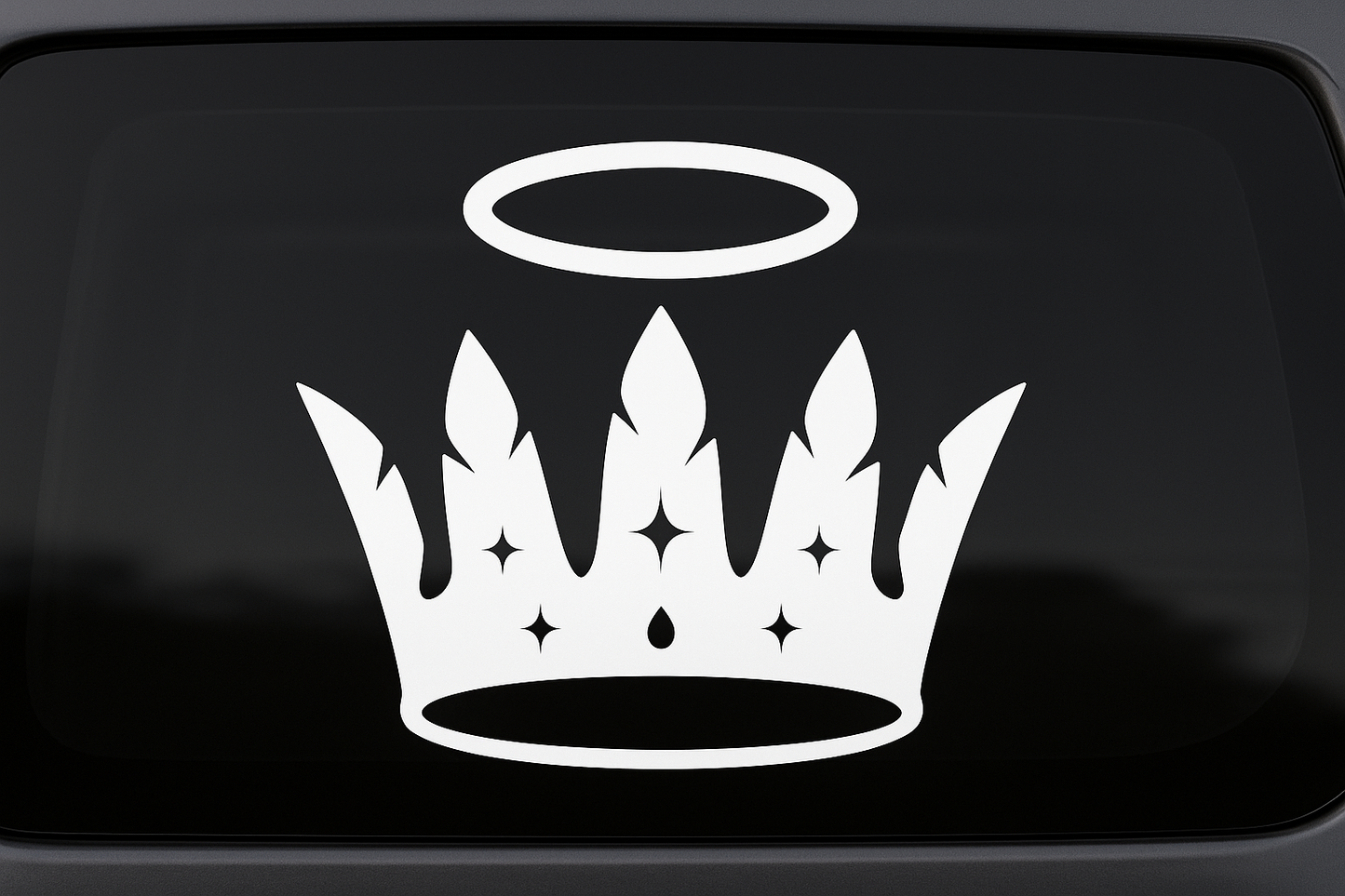White Angel Halo Crown Sticker Decal Vinyl Laptop Car Window Bumper AUTO Water Bottle Helmets Waterproof