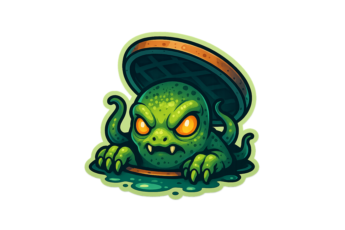 Creepy Monster Manhole Sticker Decal Vinyl Laptop Car Window Bumper AUTO Water Bottle Helmets Waterproof