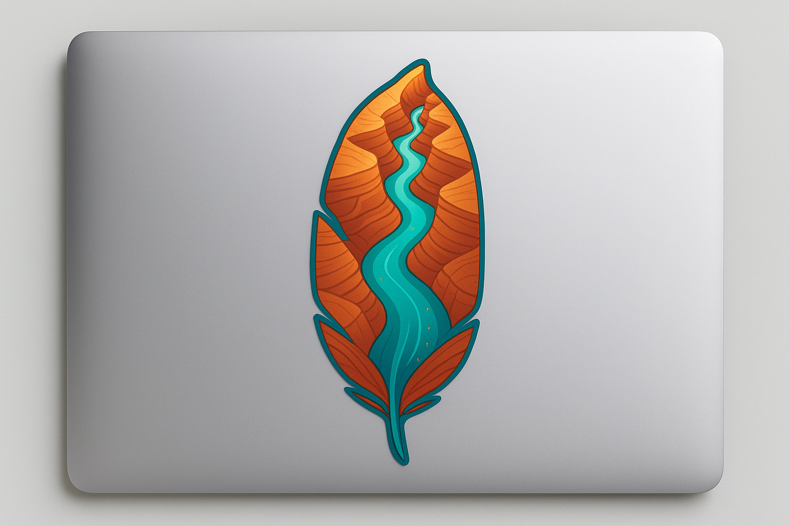 Sacred River Feather Canyon Sticker Decal Vinyl Laptop Car Window Bumper AUTO Water Bottle Helmets Waterproof USA