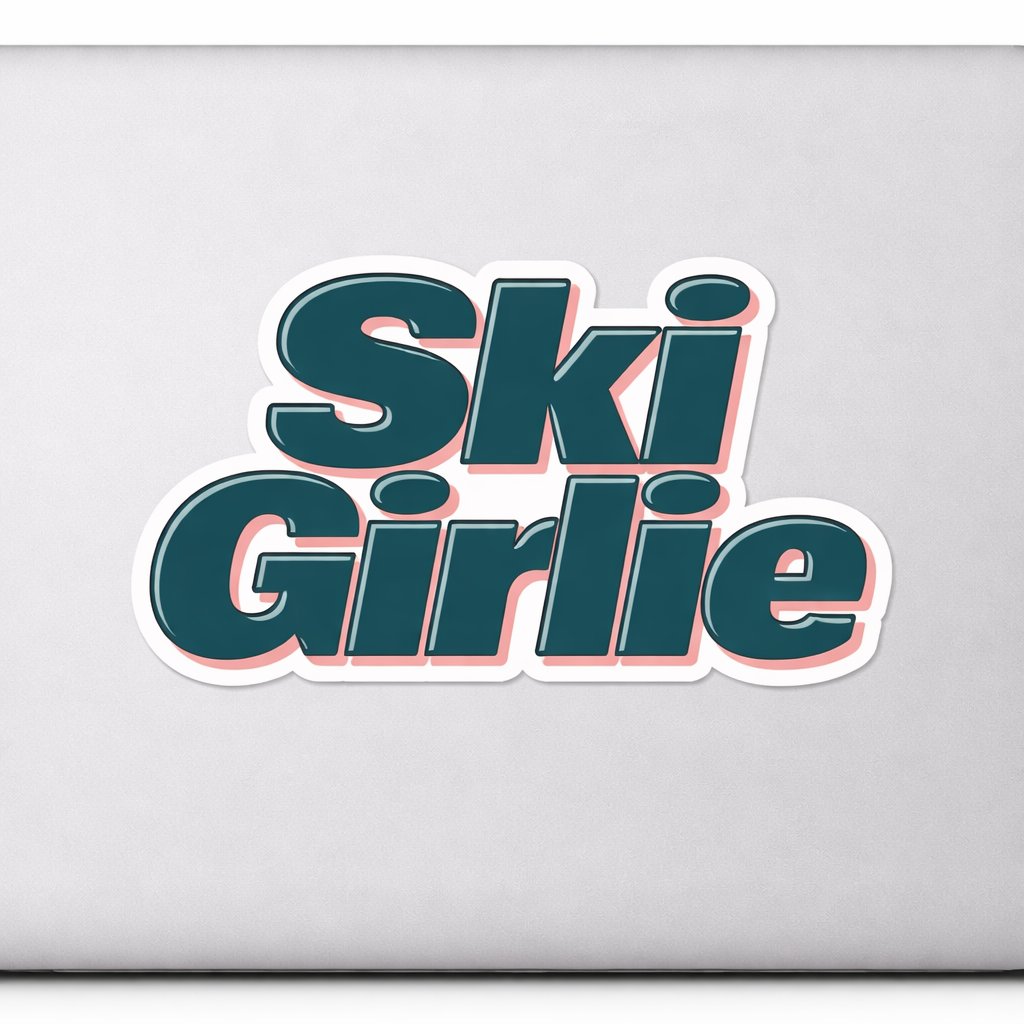 Ski Girlie Sticker Decal Vinyl Laptop Car Window Bumper AUTO Water Bottle Helmets Waterproof Ski Culture