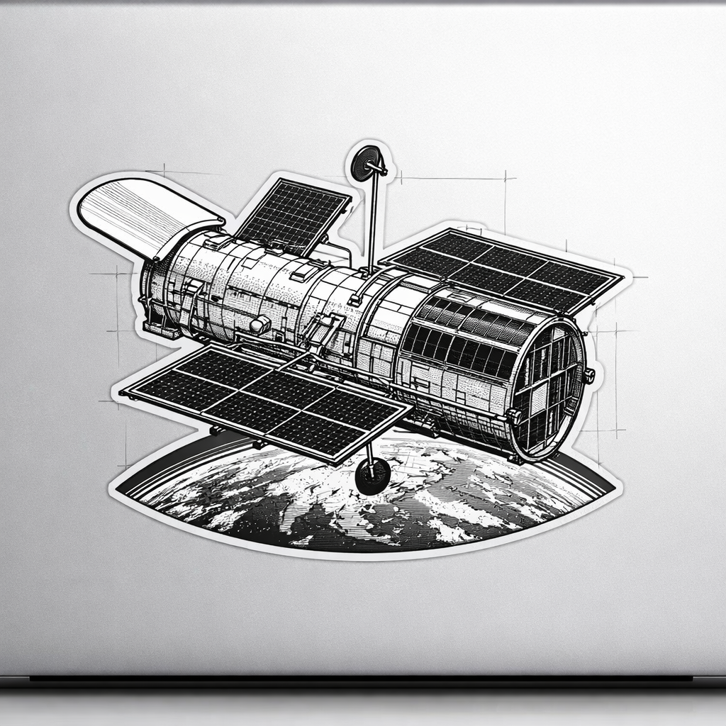 HST Hubble Space Telescope Sticker Decal Vinyl Laptop Car Window Bumper AUTO Bottle Waterproof Helmets Science