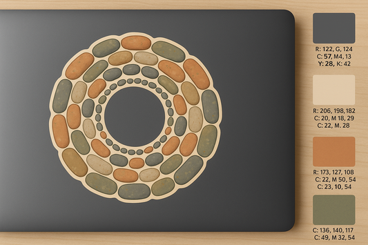 Circle of Stones Sticker Decal Vinyl Laptop Car Window Bumper AUTO Water Bottle Helmets Waterproof Ancestral Heritage