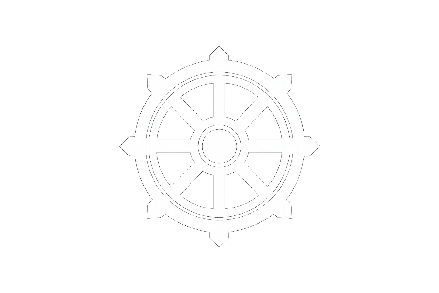 Golden Dharma Wheel Sticker Decal Vinyl Laptop Car Window Bumper AUTO Water Bottle Helmets Waterproof Spiritual Symbol