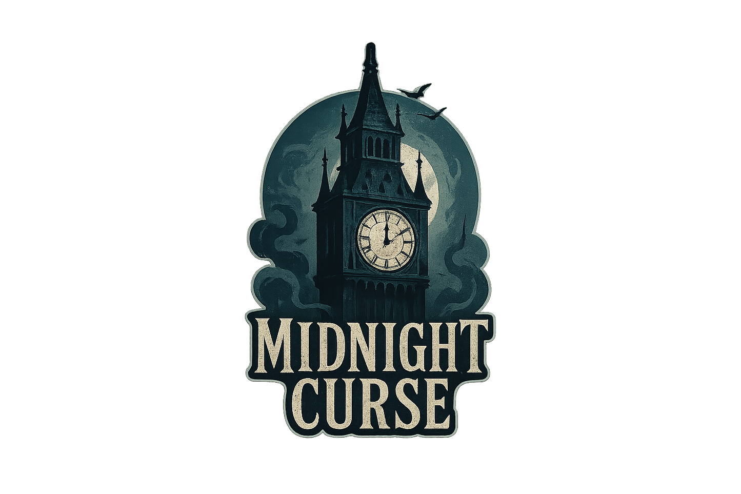 Haunted Clock Tower Sticker Decal Vinyl Laptop Car Window Bumper AUTO Water Bottle Helmets Waterproof Midnight Curse