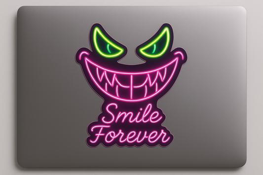 Smile Forever Sticker Decal Vinyl Laptop Car Window Bumper Truck AUTO Bottle Water Bottle Helmets Waterproof Neon Sign