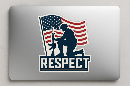 US Soldier Kneeling Flag Sticker Decal Vinyl Laptop Car Window Bumper AUTO Water Bottle Helmet Waterproof Army