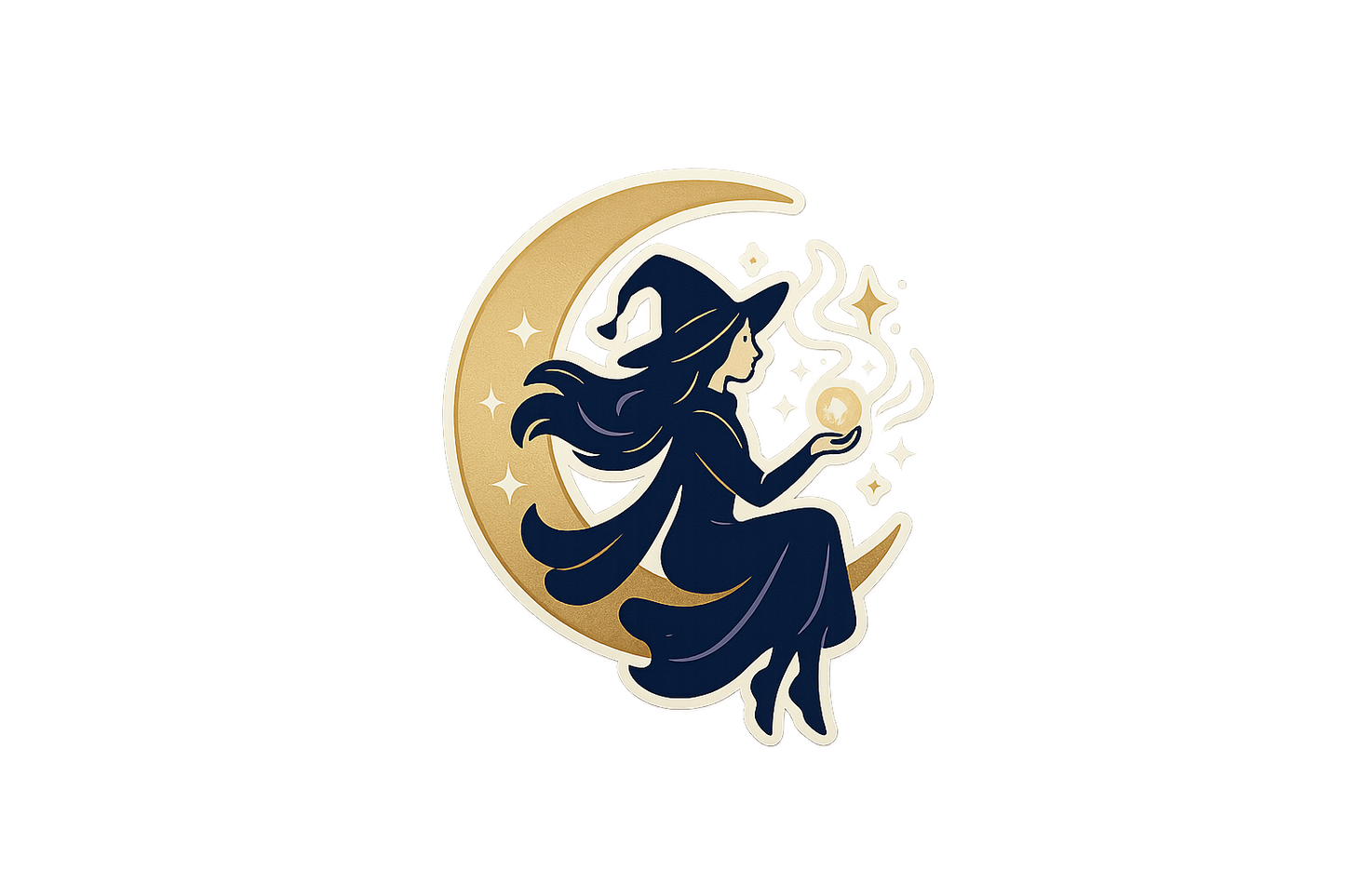 Witch Crescent Moon Moon Magic Sticker Decal Vinyl Laptop Car Window Bumper AUTO Water Bottle Helmets Waterproof
