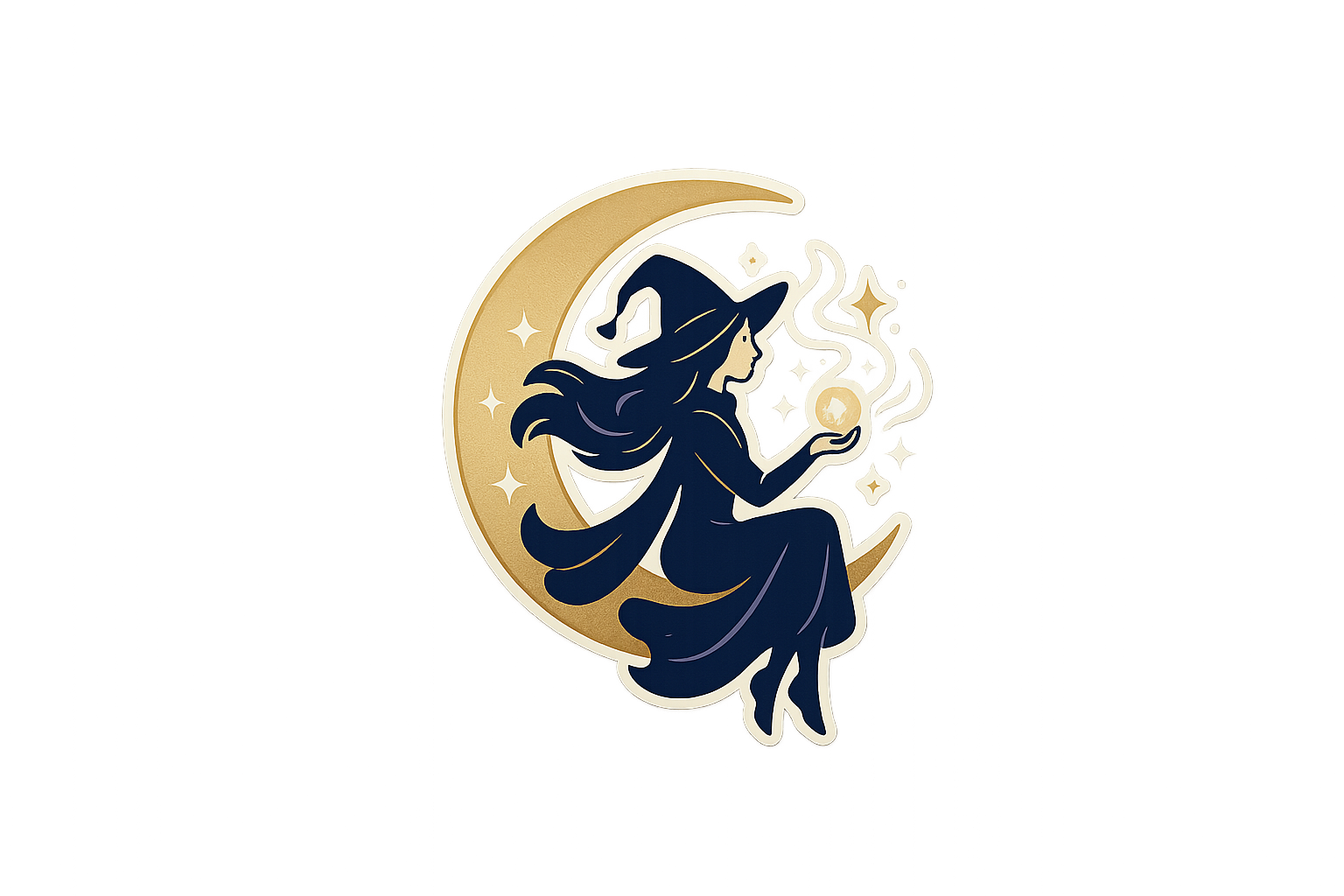 Witch Crescent Moon Moon Magic Sticker Decal Vinyl Laptop Car Window Bumper AUTO Water Bottle Helmets Waterproof