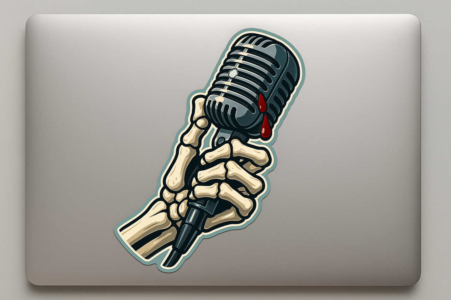 Skeleton Hand Karaoke Sticker Decal Vinyl Laptop Car Window Bumper Truck AUTO Bottle Water Bottle Helmets Waterproof