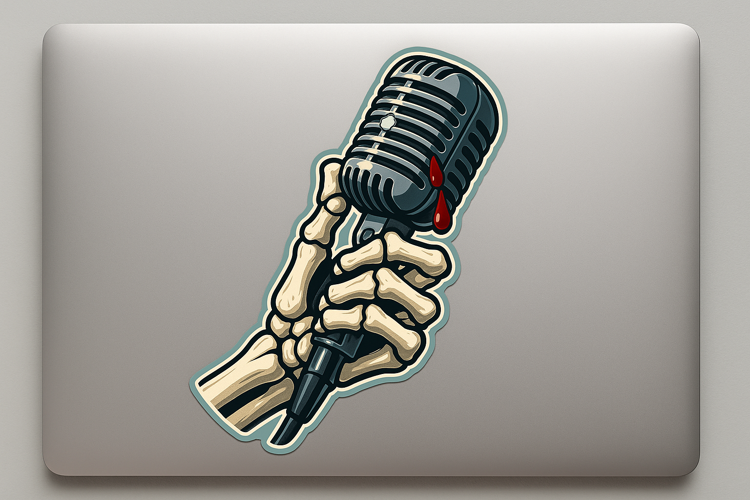 Skeleton Hand Karaoke Sticker Decal Vinyl Laptop Car Window Bumper Truck AUTO Bottle Water Bottle Helmets Waterproof