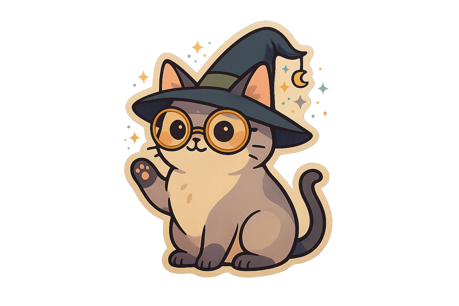Witch Cat Sticker Decal Vinyl Laptop Car Window Bumper AUTO Water Bottle Helmets Waterproof Witchcraft Feline
