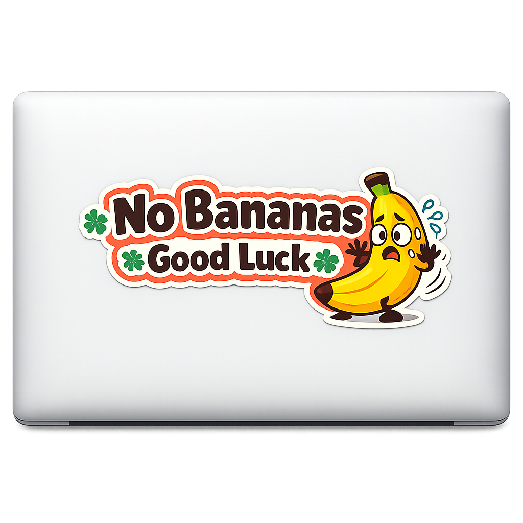 Happy Humor Sticker Decal Vinyl Laptop Car Window Bumper AUTO Water Bottle Helmets Waterproof Banana Avoidance