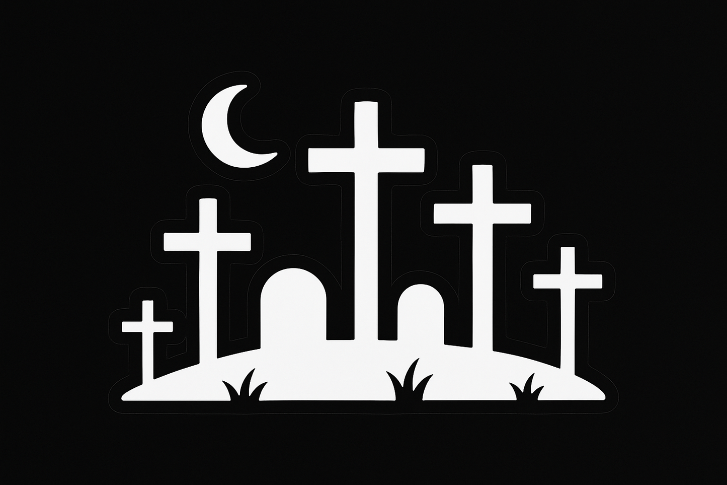 Graveyard Vinyl Sticker Decal Laptop Car Window Bumper AUTO Bottle Water Bottle Helmets Waterproof Cemetery Crosses