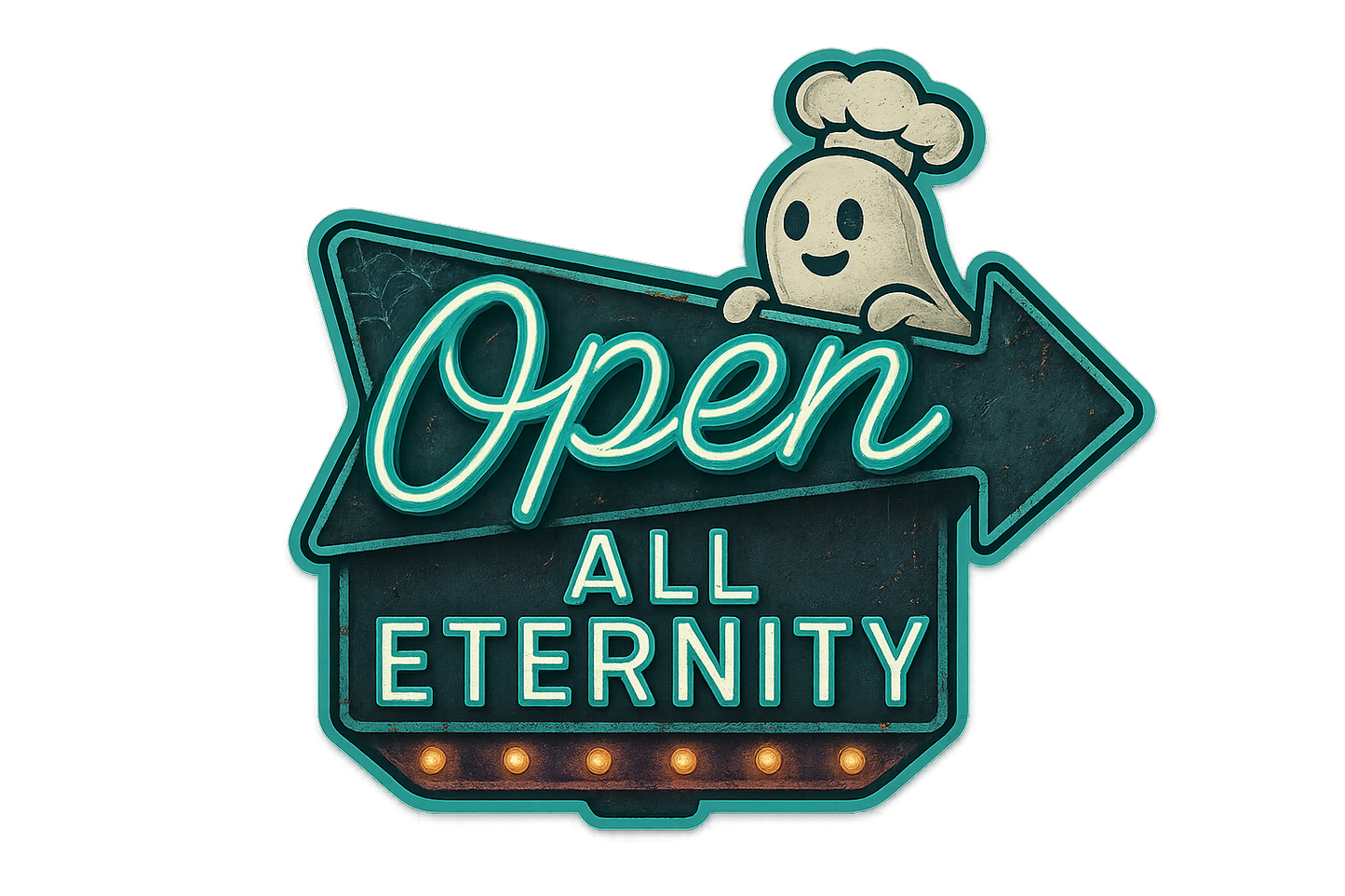 Haunted Diner Sign Sticker Decal Vinyl Laptop Car Window Bumper AUTO Water Bottle Helmets Waterproof