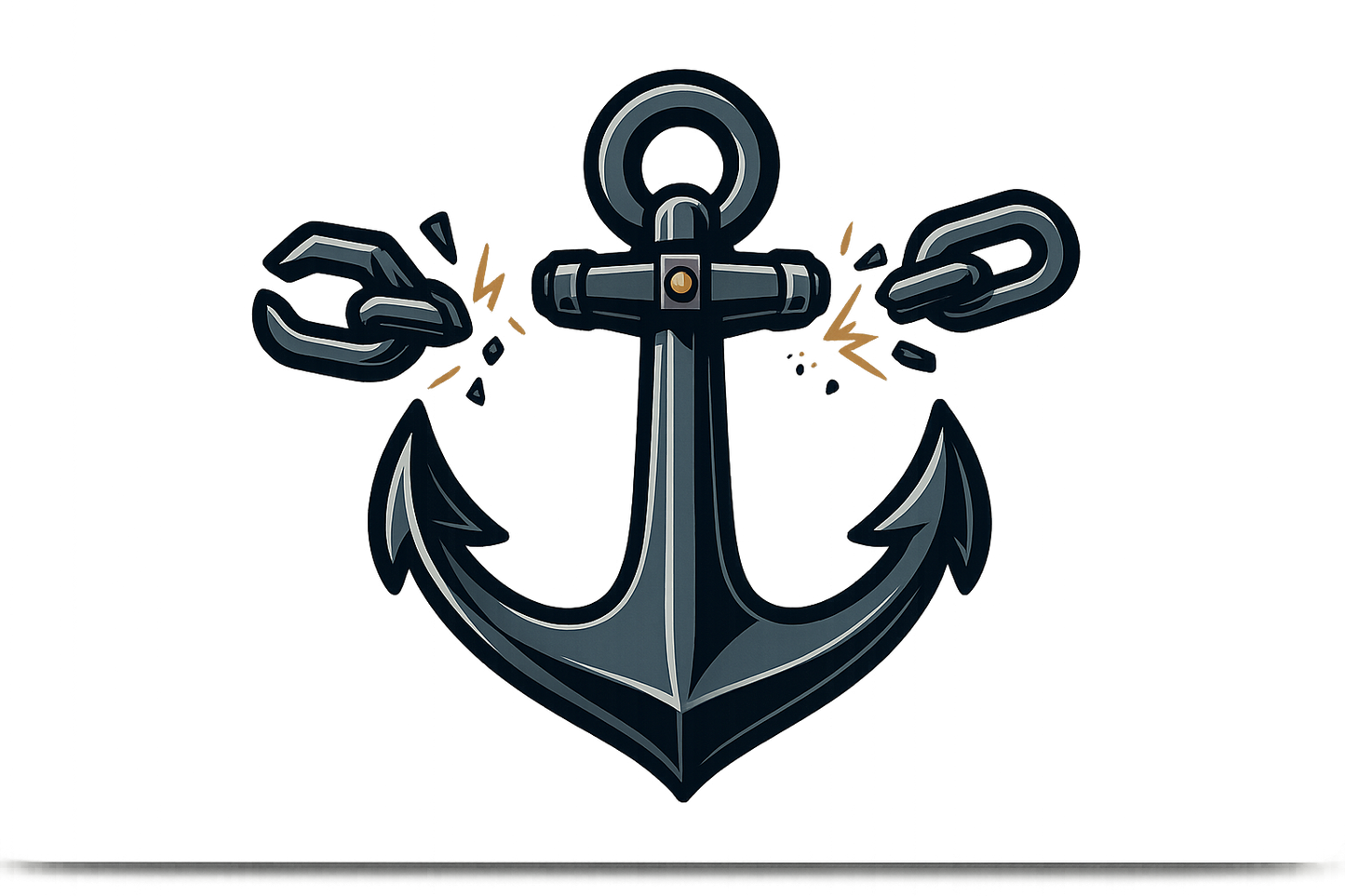 Navy Ship Anchor Breaking Chains Sticker Decal Vinyl Laptop Car Window Bumper AUTO Water Bottle Helmets Waterproof