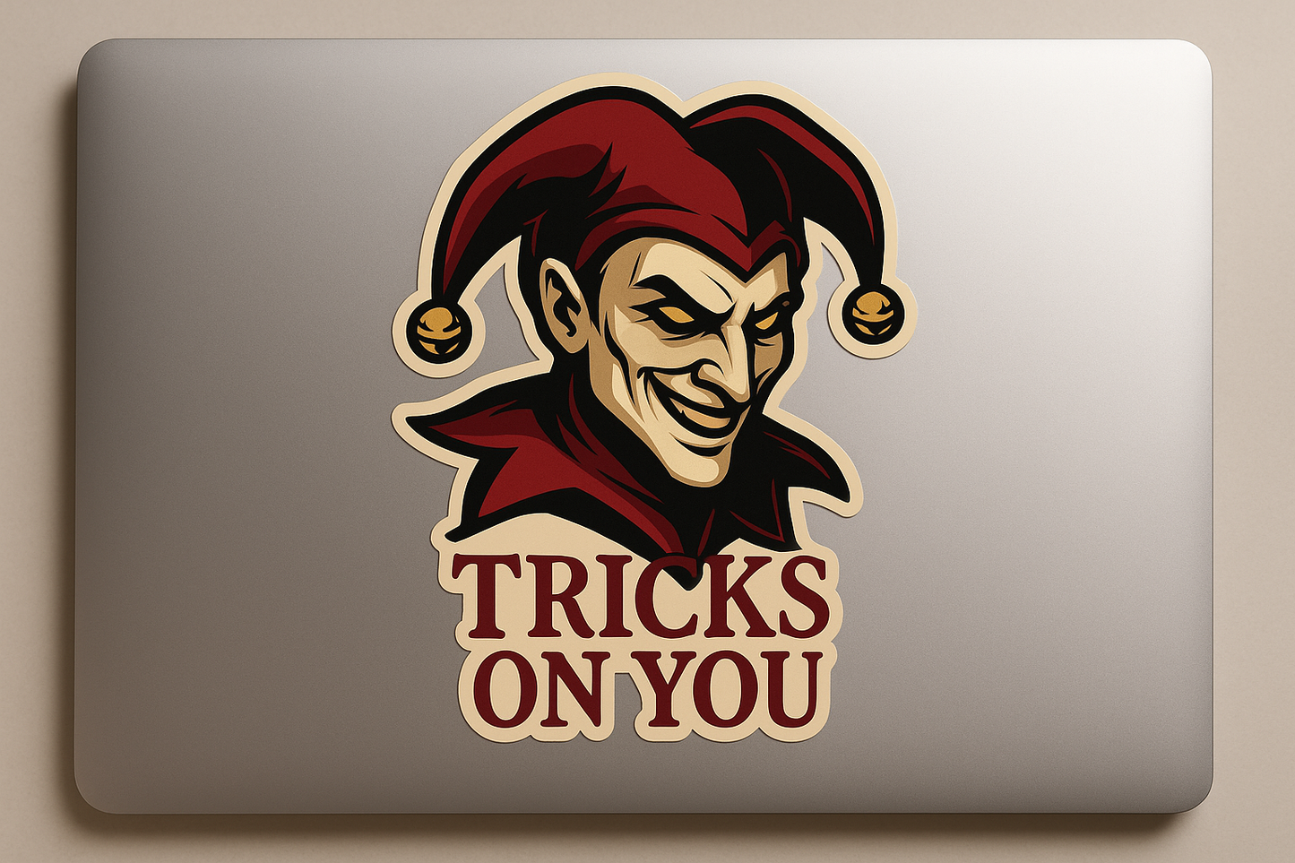 Jester Tricks on You Sticker Decal Vinyl Laptop Car Window Bumper AUTO Water Bottle Helmets Waterproof Evil Clown