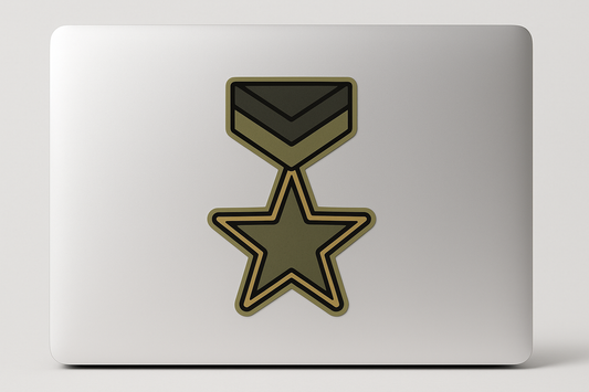 Army Medal Star Sticker Decal Vinyl Laptop Car Window Bumper AUTO Water Bottle Helmets Waterproof